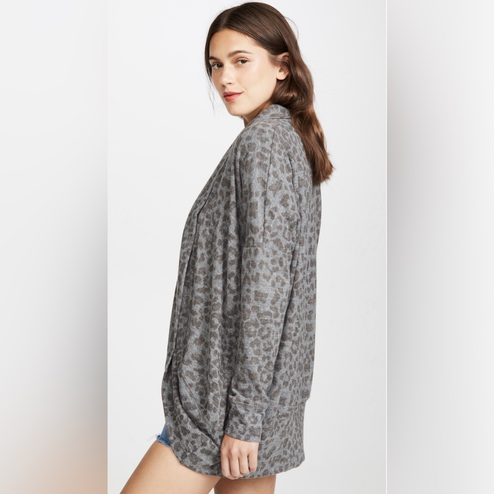 Sundry Leopard Print Cardigan Size 2/M - image 4